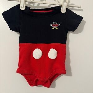 Disney Mickey Mouse Black and Red Bodysuit Size 3 Months Baby